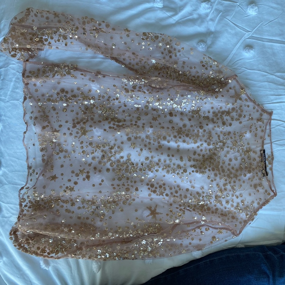 Mesh Glitter & Sequin Top